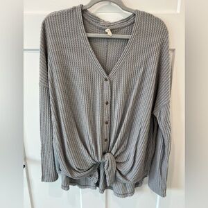 Visvim Gray Textured Knit Top